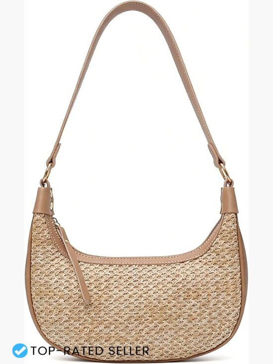 Handbags - Natural Straw Tote Bag Handwoven Beach Bag Summer Retro Crossbody Shoulder Hobo